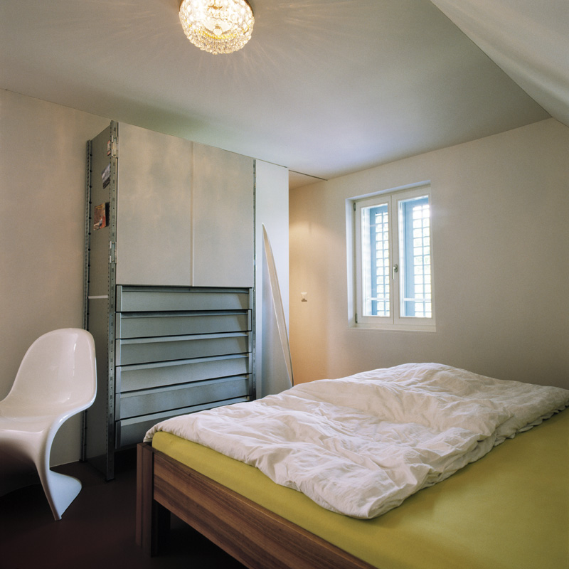 La camera da letto in mansarda